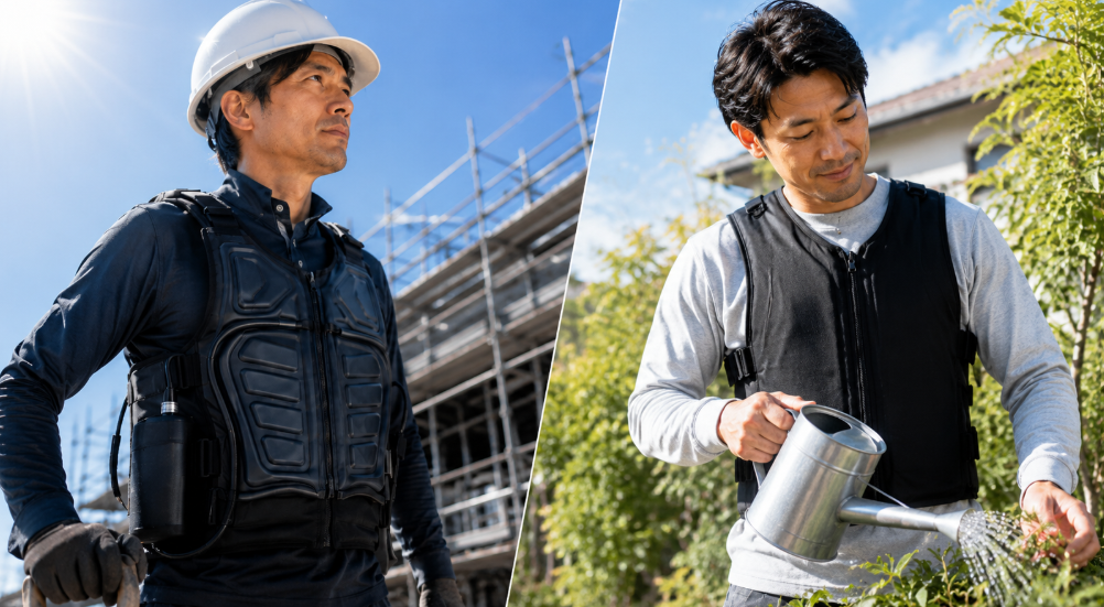 高性能なPRO-X3向けの屋外作業と、コスパ重視のPRO-X2向け軽作業を比較したイメージ