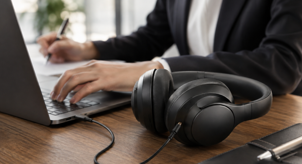 QuietComfort Headphones 第2世代のUSB-CオーディオをイメージしたノートPCとの有線接続