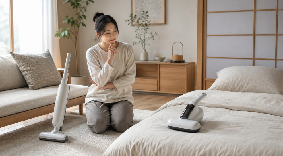 軽量タイプと多機能タイプのふとんクリーナーを見比べて選ぶ日本人女性
