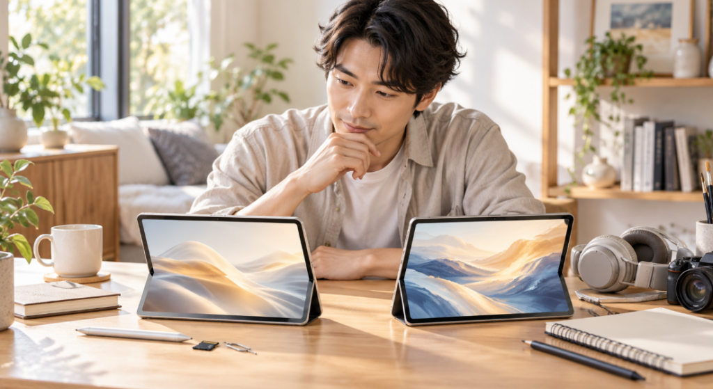 Yoga Tab Gen 2の128GBと256GBのどちらを選ぶか比較する日本人男性